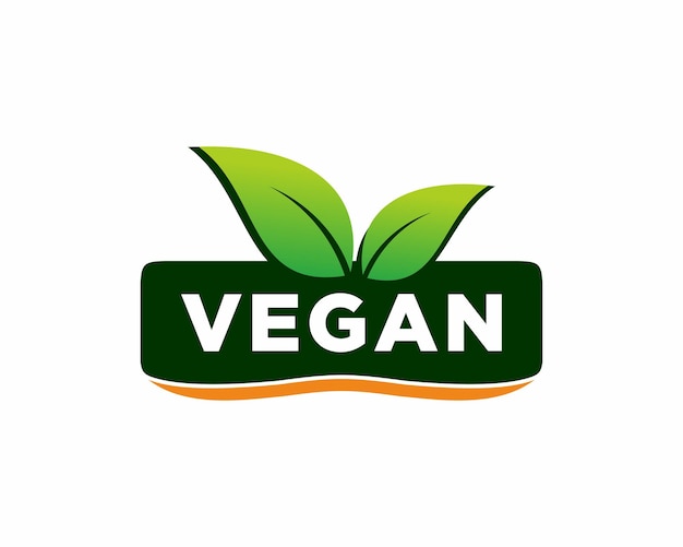 Modello di logo vettoriale icona timbro vegano