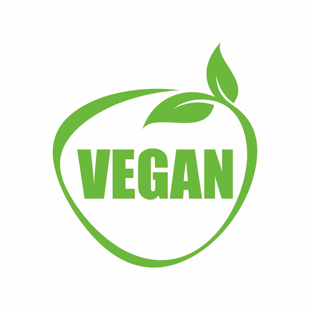 Vegan stamp icon vector logo template