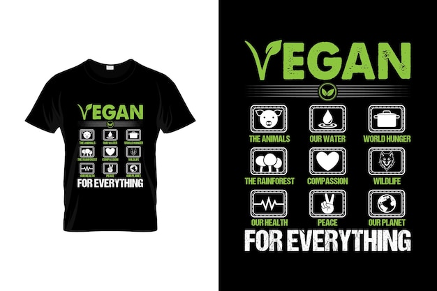 Vettore design di t-shirt vegane o design di poster vegani o design di magliette vegane
