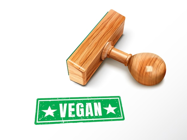 vegan text and stamp