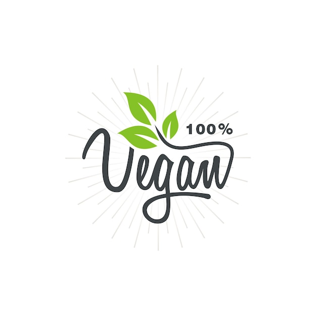 Vegan text vector lettering illustration design