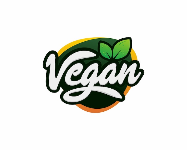 Vegan typography logo collection vegan label vector vegan badge vector