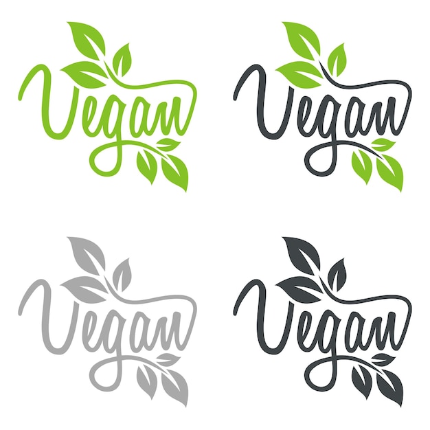 Vector vegan typography vector lettering illustration