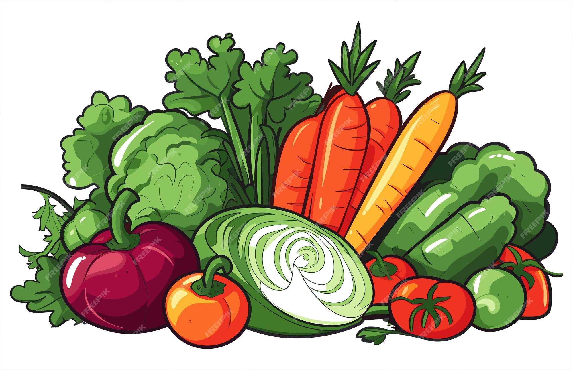 Vegetables. vector illustration © ddraw (#4483315)