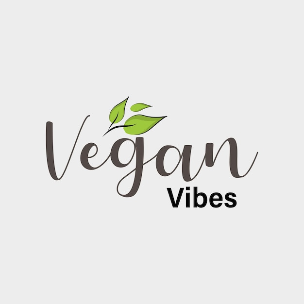 Vector vegan vibes typography tshirt design