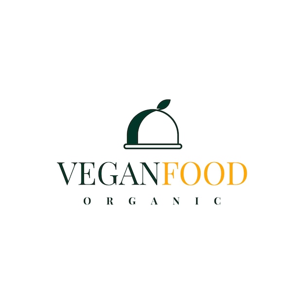 Veganistisch eten logo afbeelding sjabloonontwerp