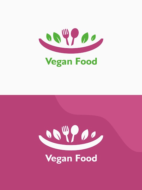 Veganistisch eten vegetarisch bedrijfslogo merk ontwerp vector