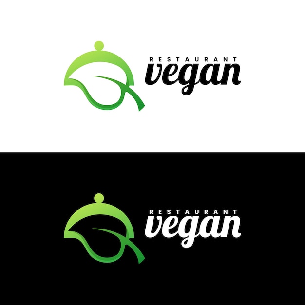 Veganistisch gradiënt logo-ontwerp
