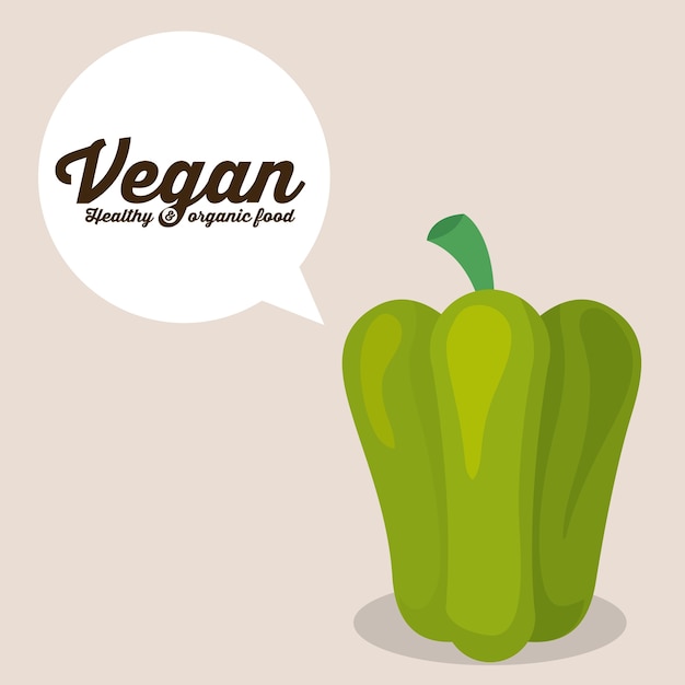 Veganistisch ontwerp op witte achtergrond