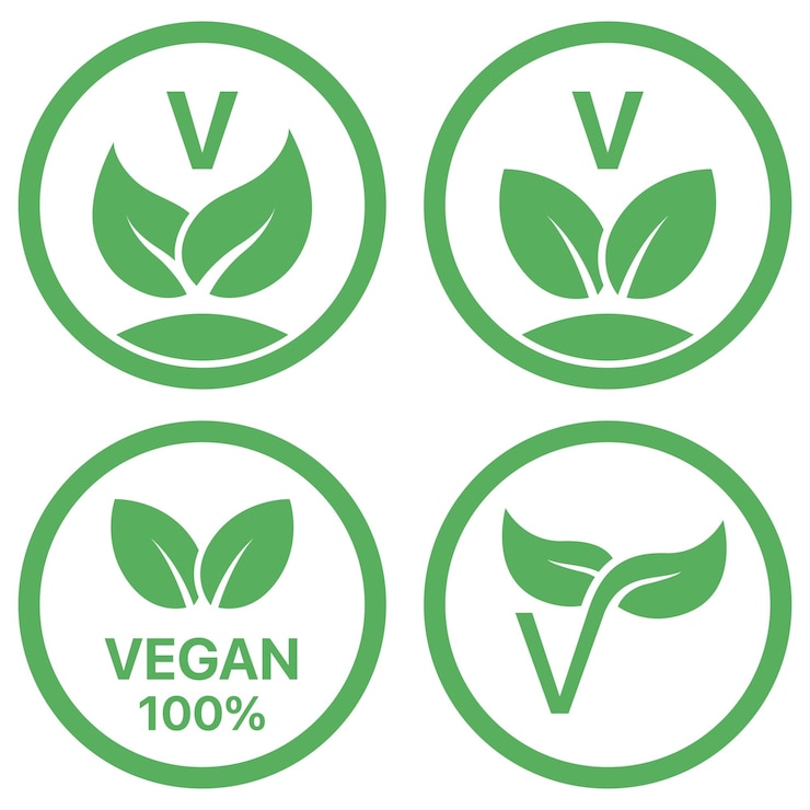 Vector veganistische bladeren in cirkels