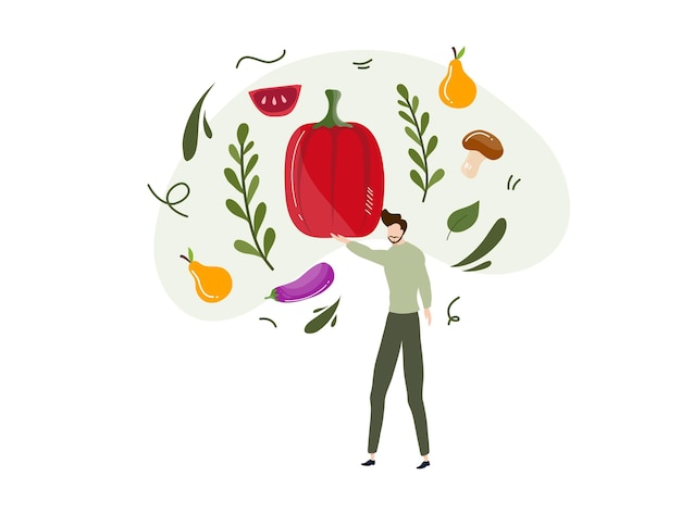 Vector veganistische dagillustratie voedselvector voor vegetarisch gezond voedselevenement