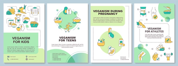 Veganistische levensstijl voor iedereen groene brochuresjabloon
