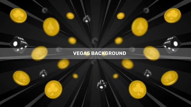 Vector vegas background with coin and dice illustration black olor