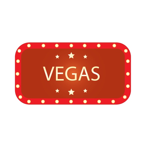 Vegas billboard with lights and glitter vector illustration