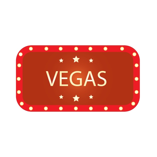 Tabellone per le affissioni di las vegas con luci e illustrazione vettoriale glitter