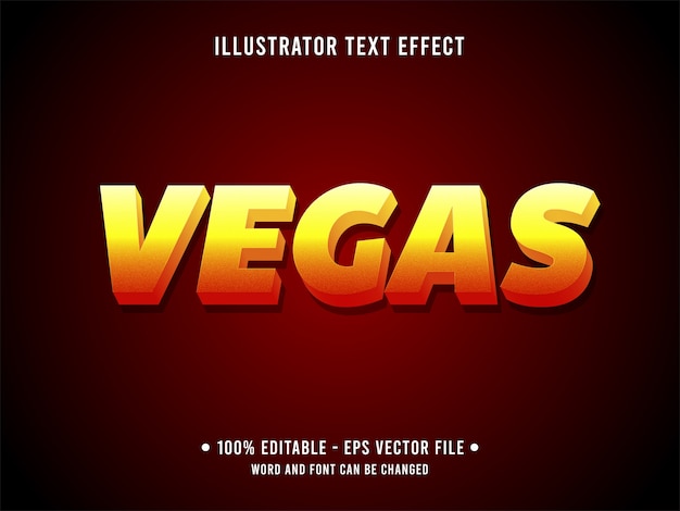 Vector vegas editable text effect modern style with gradient orange color