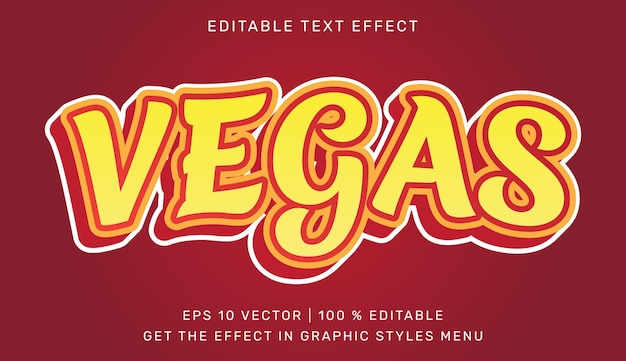 Modello di effetto di testo modificabile vegas