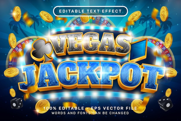 Vegas jackpot 3D-teksteffect en bewerkbaar teksteffect