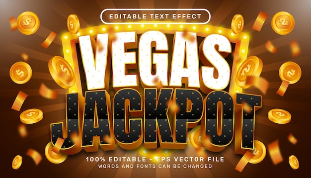 vegas jackpot 3d text effect and editable text effect