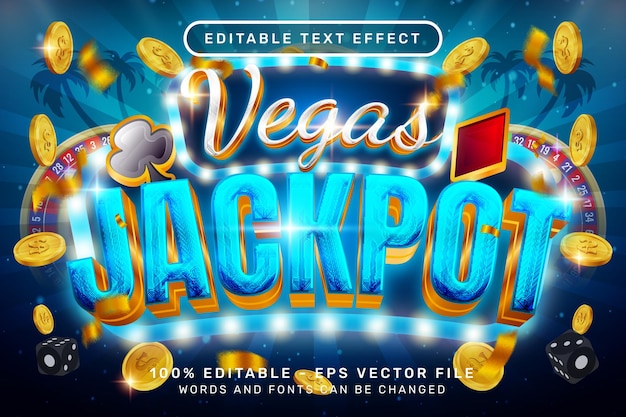 vegas jackpot 3d text effect and editable text effect