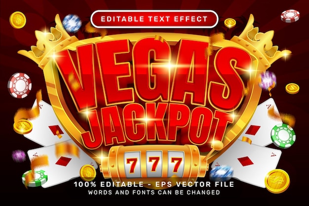 vegas jackpot 3d text effect and editable text effect