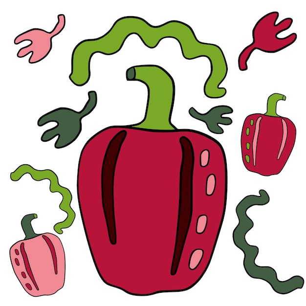 Vector vegetable abstract bell pepper art