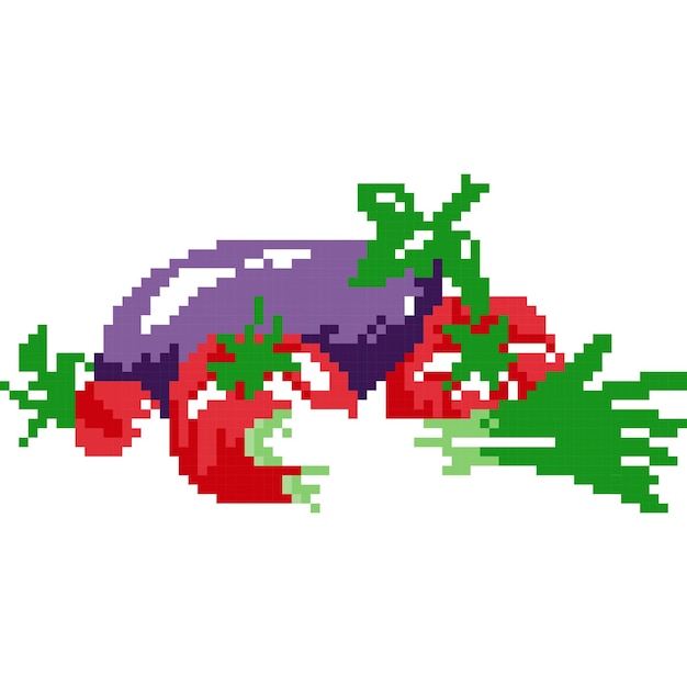 Vegetable cartoon icon in pixel style