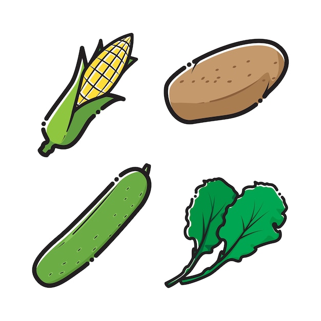 Vector vegetable collection