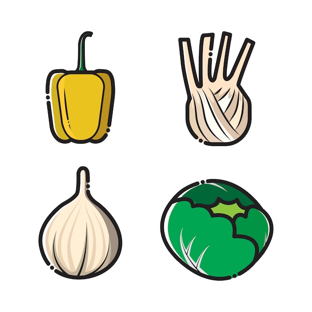 Vector vegetable collection