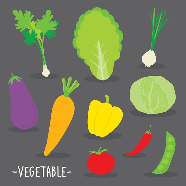 Vegetable food cook cartoon vector