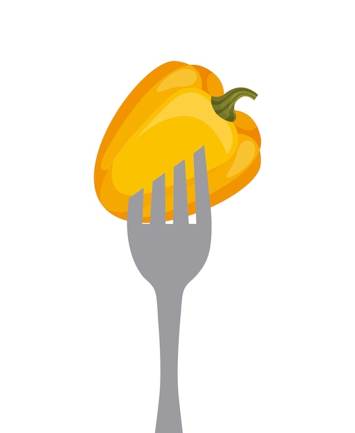 Vegetable in a fork