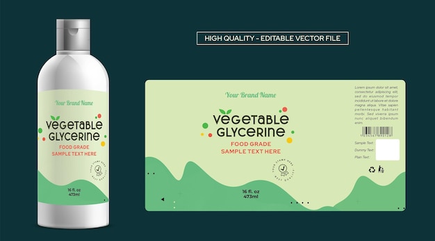 Vettore progettazione di etichette di glicerina vegetale