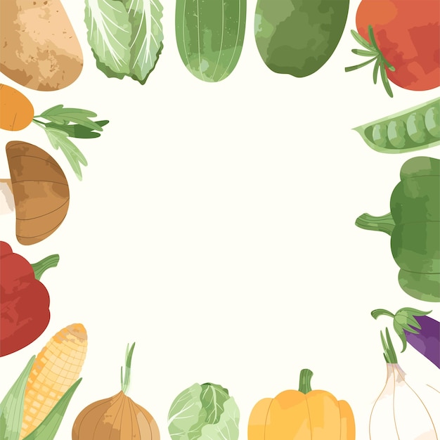 Овощной фон рамки здорового питания