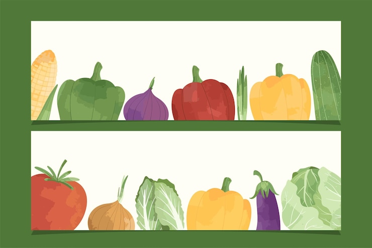 Vector vegetable healthy food frame background
