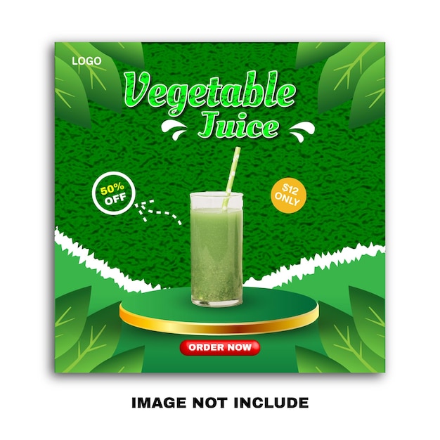 Vegetable juice social media marketing post template design