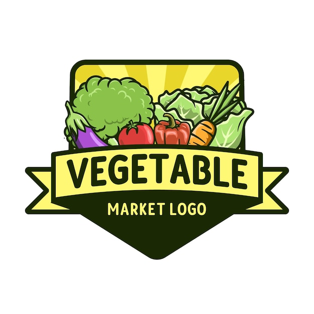 vegetable market logo design template