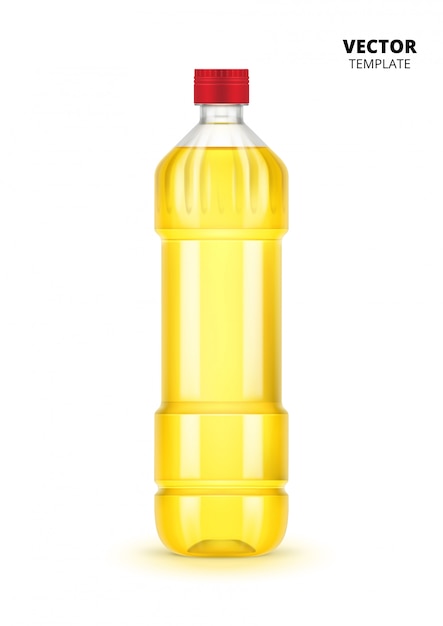 Bottiglia di olio vegetale isolata
