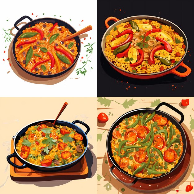 Vector vegetable paella