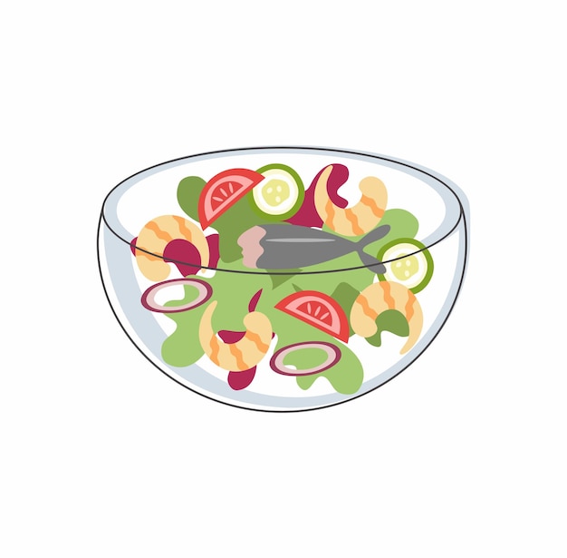 Vector vegetable salad plate