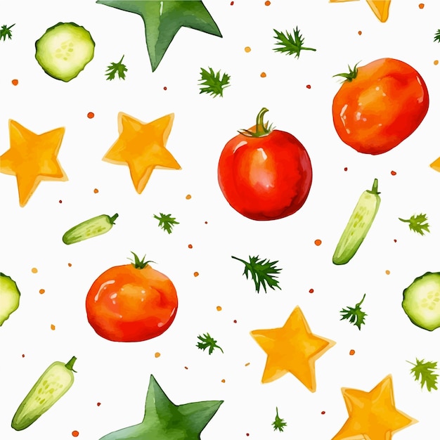 Vegetable seamless pattern vector