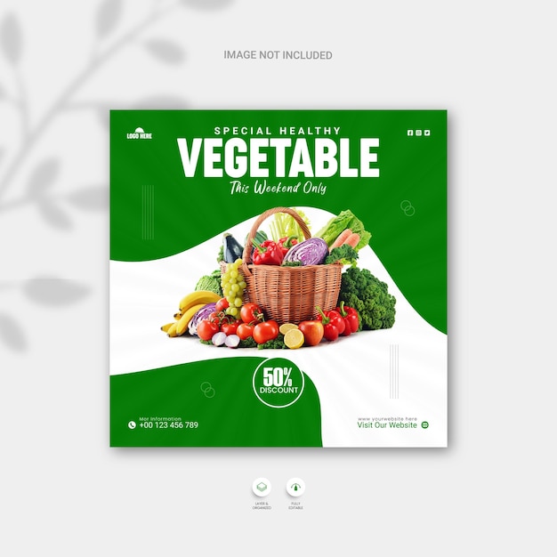 Vector vegetable social media add