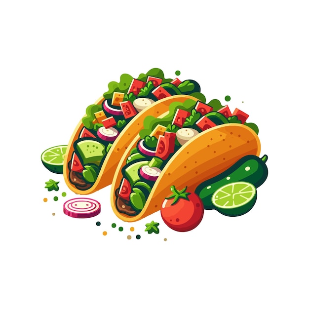 Vegetable tacos ai generated image