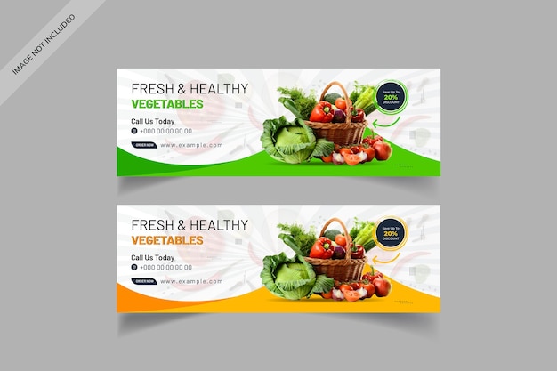 Vegetable web banner design template