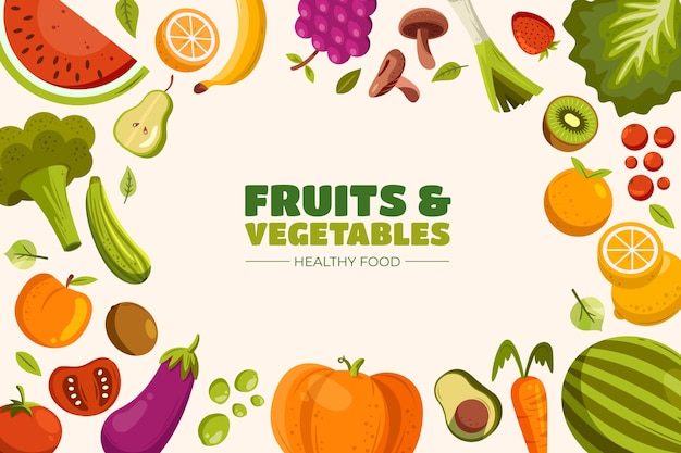 Vegetables background in flat design