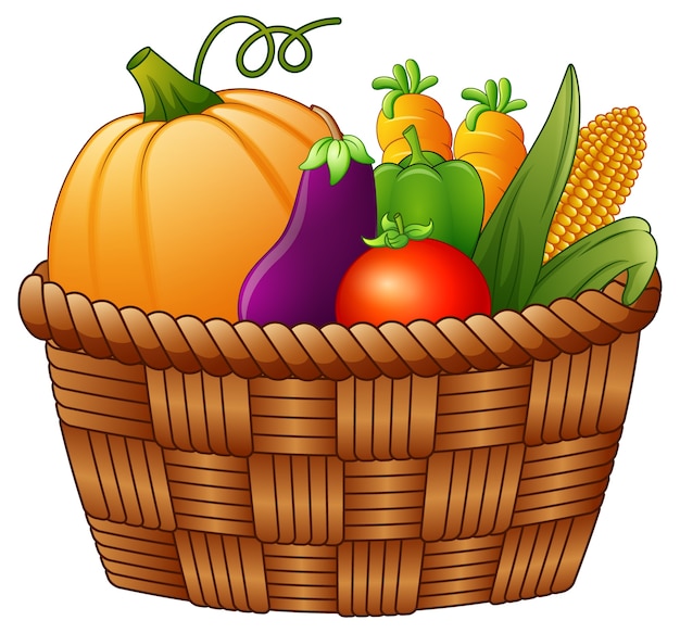 Vector vegetables in the basket