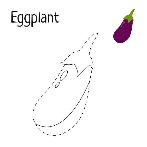 Vegetables Eggplant Coloring Pages For Kids