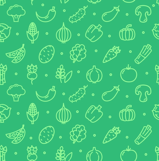 Vegetables Food Shop Pattern Background Vector