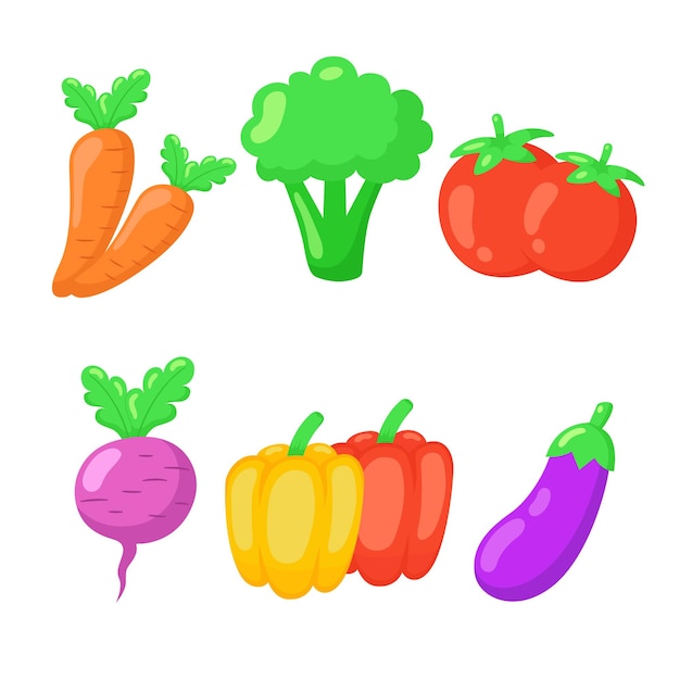 Vegetables Hand Drawn Icons Set Collection.