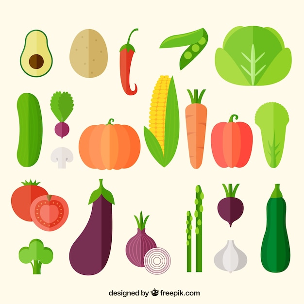 Vegetables icons collection