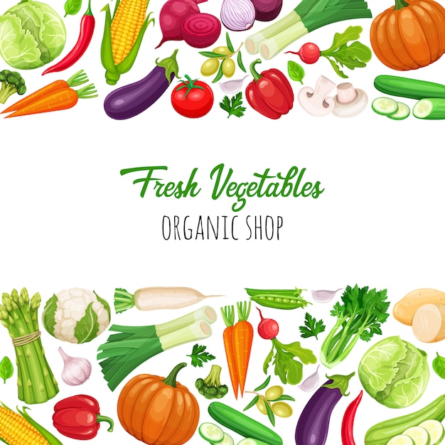  vegetables icons set in cartoon style.